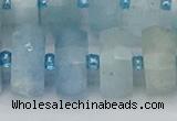 CRB806 15.5 inches 8*18mm faceted rondelle aquamarine beads