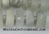 CRB812 15.5 inches 8*14mm faceted rondelle grey moonstone beads