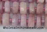 CRB826 15.5 inches 6*10mm faceted rondelle kunzite beads