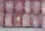 CRB828 15.5 inches 8*14mm faceted rondelle kunzite beads