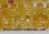 CRB842 15.5 inches 6*10mm faceted rondelle citrine beads