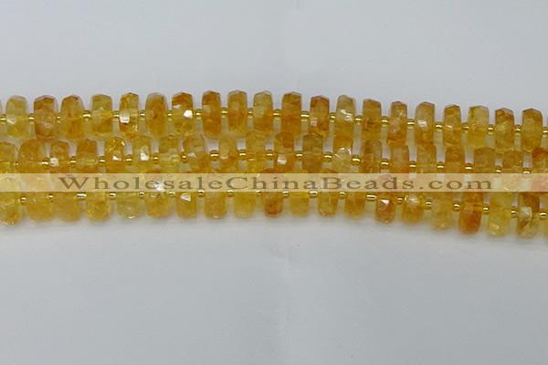 CRB845 15.5 inches 8*16mm faceted rondelle citrine beads