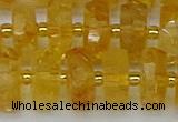 CRB846 15.5 inches 8*18mm faceted rondelle citrine beads