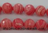 CRC404 15.5 inches 12mm faceted round synthetic rhodochrosite beads