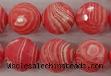 CRC406 15.5 inches 16mm faceted round synthetic rhodochrosite beads