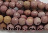 CRC58 15.5 inches 8mm faceted round rhodochrosite gemstone beads