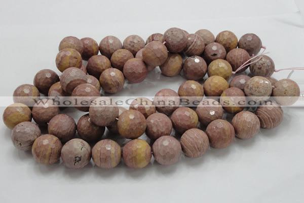 CRC64 15.5 inches 20mm faceted round rhodochrosite gemstone beads