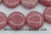 CRC693 15.5 inches 20mm flat round rhodochrosite beads wholesale