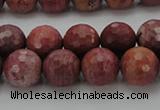 CRC804 15.5 inches 12mm faceted round Brazilian rhodochrosite beads