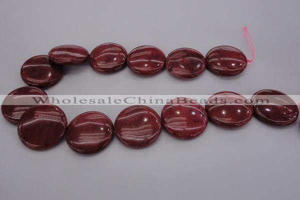 CRC820 15.5 inches 30mm flat round Brazilian rhodochrosite beads