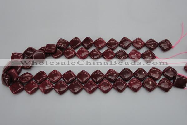 CRC841 15.5 inches 14*14mm diamond Brazilian rhodochrosite beads