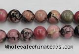 CRD02 15.5 inches 8mm round natural rhodonite gemstone beads