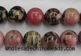 CRD04 15.5 inches 12mm round natural rhodonite gemstone beads