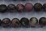 CRD24 15.5 inches 6mm round matte rhodonite beads wholesale