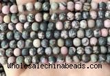 CRD31 15.5 inches 6mm round matte rhodonite beads wholesale