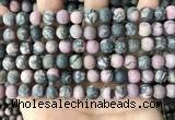 CRD32 15.5 inches 8mm round matte rhodonite beads wholesale