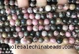 CRD352 15.5 inches 8mm round rhodonite beads wholesale