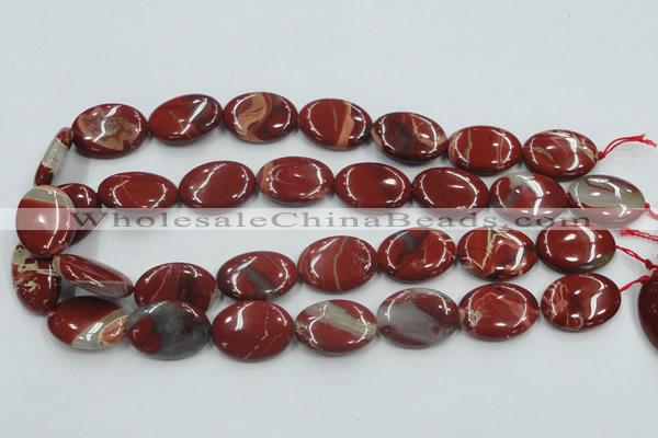 CRE12 16 inches 18*25mm oval natural red jasper beads wholesale