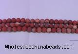 CRE160 15.5 inches 4mm round matte red jasper beads