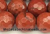 CRE362 15 inches 10mm faceted round red jasper beads wholesale