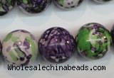 CRF08 15.5 inches 18mm round dyed rain flower stone beads wholesale