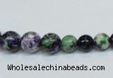 CRF10 15.5 inches multi sizes round dyed rain flower stone beads