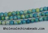 CRF100 15.5 inches 4mm round dyed rain flower stone beads wholesale