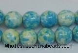 CRF104 15.5 inches 12mm round dyed rain flower stone beads wholesale