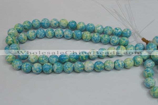 CRF105 15.5 inches 14mm round dyed rain flower stone beads wholesale