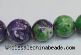 CRF11 15.5 inches multi sizes round dyed rain flower stone beads