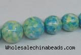 CRF112 15.5 inches 10mm - 20mm round dyed rain flower stone beads