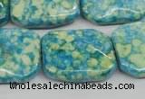 CRF145 15.5 inches 20*26mm rectangle dyed rain flower stone beads