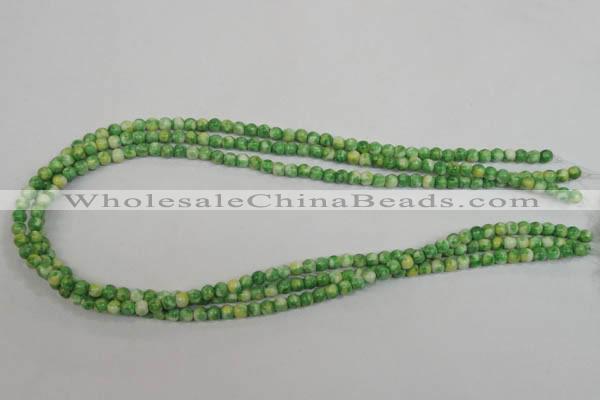 CRF180 15.5 inches 4mm round dyed rain flower stone beads wholesale