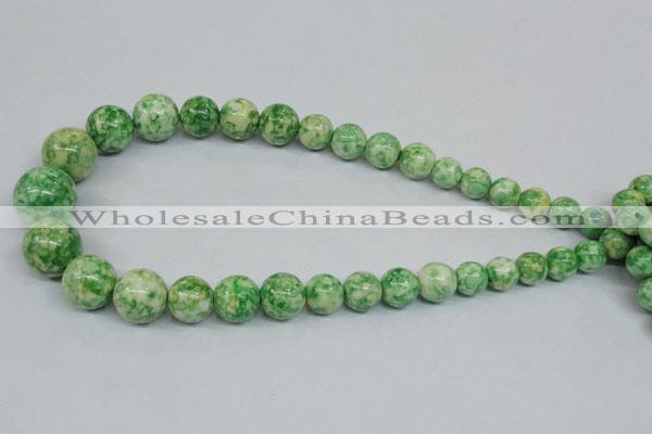 CRF192 15.5 inches 10mm - 20mm round dyed rain flower stone beads