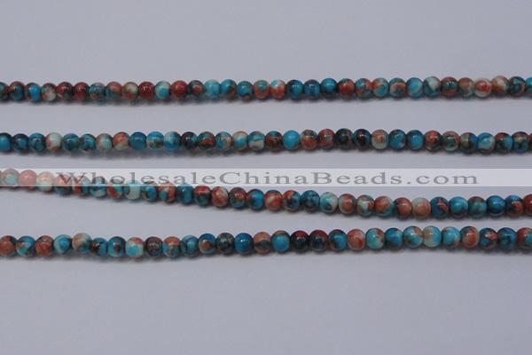 CRF270 15.5 inches 3mm round dyed rain flower stone beads