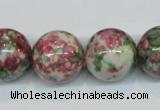 CRF28 15.5 inches 18mm round dyed rain flower stone beads wholesale