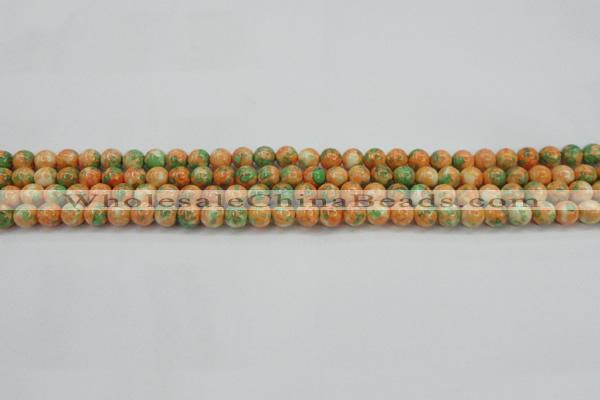 CRF307 15.5 inches 4mm round dyed rain flower stone beads wholesale