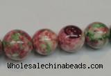 CRF31 15.5 inches multi sizes round dyed rain flower stone beads