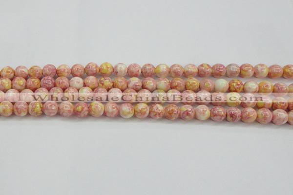 CRF316 15.5 inches 8mm round dyed rain flower stone beads wholesale