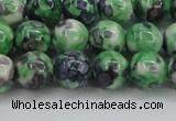 CRF352 15.5 inches 10mm round dyed rain flower stone beads wholesale