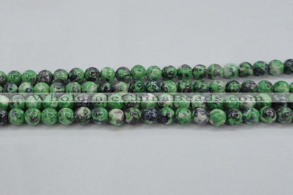 CRF352 15.5 inches 10mm round dyed rain flower stone beads wholesale