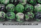 CRF353 15.5 inches 12mm round dyed rain flower stone beads wholesale