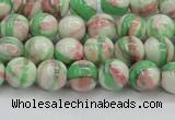 CRF381 15.5 inches 6mm round dyed rain flower stone beads wholesale