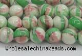 CRF382 15.5 inches 8mm round dyed rain flower stone beads wholesale