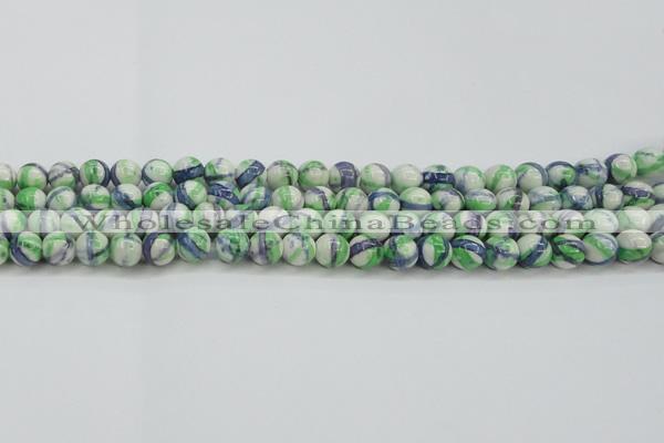 CRF388 15.5 inches 8mm round dyed rain flower stone beads wholesale