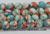 CRF398 15.5 inches 4mm round dyed rain flower stone beads wholesale