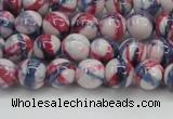 CRF405 15.5 inches 6mm round dyed rain flower stone beads wholesale