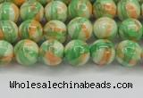 CRF417 15.5 inches 6mm round dyed rain flower stone beads wholesale