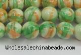 CRF419 15.5 inches 10mm round dyed rain flower stone beads wholesale