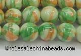 CRF420 15.5 inches 12mm round dyed rain flower stone beads wholesale